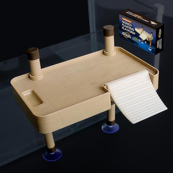 大きな亀のバスキングプラットフォーム浮島、吸盤はしご付き、亀の生息地休憩テラス、水族館、テラリウムドックアクセサリー用