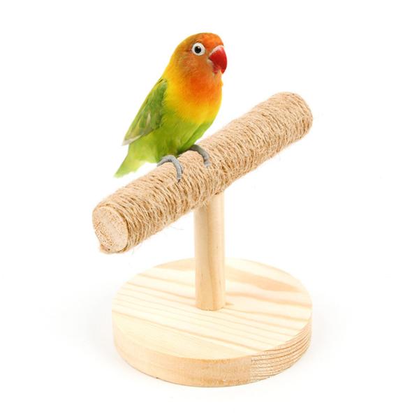 オウムとまり木スタンド 木製遊び場 ポータブル デスクトップ 卓上 鳥とまり木 卓上鳥スタンド 鳥のトレーニング T スタンド ラブバード フィンチ用