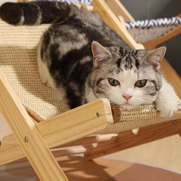 ブルーカラーキャンバス キャットラウンジベッド 猫ラウンジチェアベッド屋外ペットコット犬用