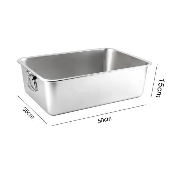 50x35x15cm ハンドル付き 猫砂トレイ ステンレス製トイレトレイ 子猫用トイレ