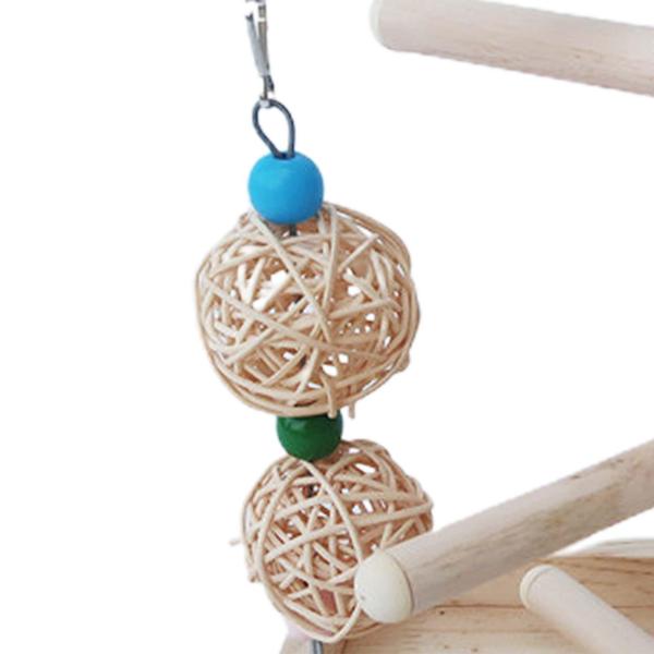 木製鳥かごスタンド アクティビティ ラブバード インコ オカメインコ オウム スタンド おもちゃ 登山はしごフィンチ 咀嚼おもちゃ付き オウム プレイ