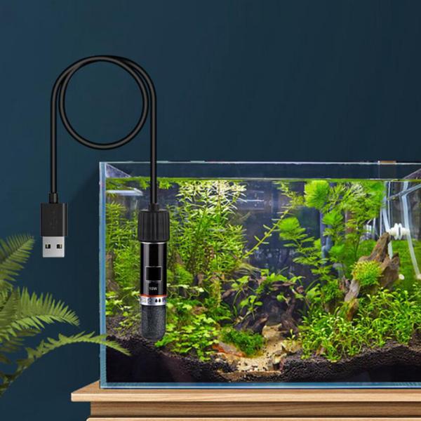 水族館ヒーター水中サーモスタットヒーターデジタルディスプレイ 10 ワットミニ加熱ロッドペットウォーターディスペンサー爬虫類水生テラリウム用