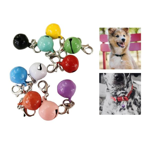 10個の猫の首輪ベル、犬の首輪ベルチャーム、猫のネックレスペンダント犬用ペットの首輪ベル