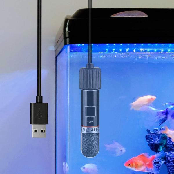 小型水槽ヒーター、水族館ヒーター、自動5V水不足保護、ペット飲料水噴水用加熱ツール