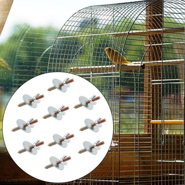 ガスケット付きネジナット 10 個 ナットネジマウントキット 鳥かごアクセサリー 固定ネジキット 枝ケージラック 鳥スタンド