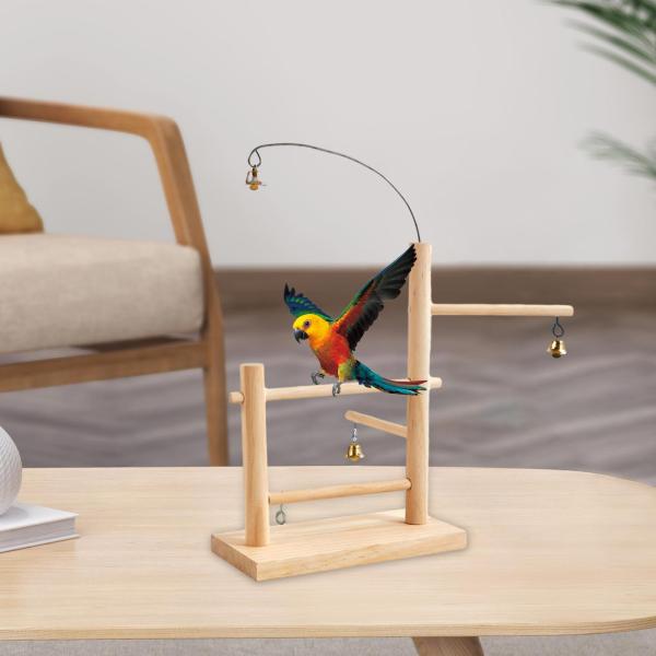 鳥止まり木プラットフォームスタンド、木製止まり木鳥プラットフォームオウムスタンド遊び場ケージアクセサリー小型動物ラブバード用