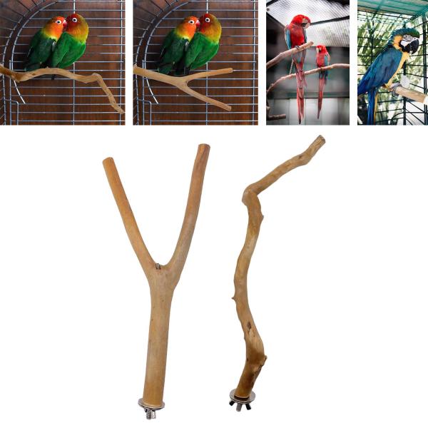 木製鳥止まり木ペットの鳥のおもちゃ、コンゴウインコ、インコ、その他の小鳥用曲がった