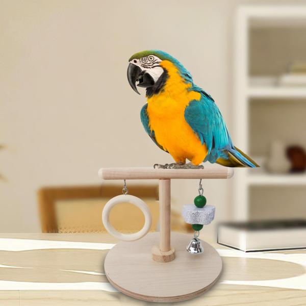 オウムプレイスタンド木製鳥ケージおもちゃインタラクト木製プレイバードスタンド卓上鳥トレーニングスタンドオウムフィンチコンゴウインコ用