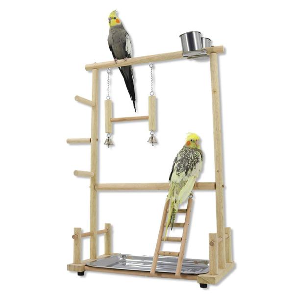 木製鳥の遊び場インコベビーサークルはしご運動止まり木遊び鳥かむおもちゃケージアクセサリーインコラブバード