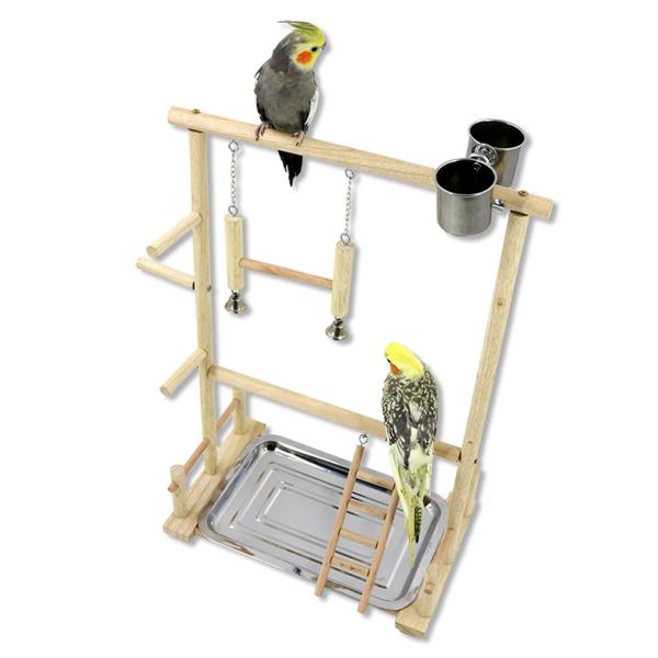 木製鳥の遊び場インコベビーサークルはしご運動止まり木遊び鳥かむおもちゃケージアクセサリーインコラブバード