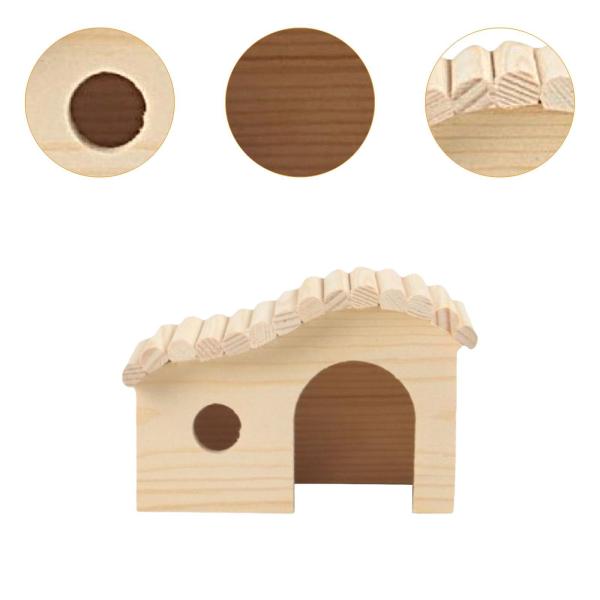 木製ハムスター隠れ家ハウス ハムスター小屋 手作りプラットフォーム 創造性 小動物 小型ペット用睡眠小屋 レミング
