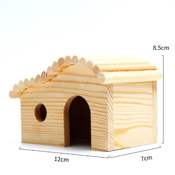木製ハムスター隠れ家ハウス ハムスター小屋 手作りプラットフォーム 創造性 小動物 小型ペット用睡眠小屋 レミング