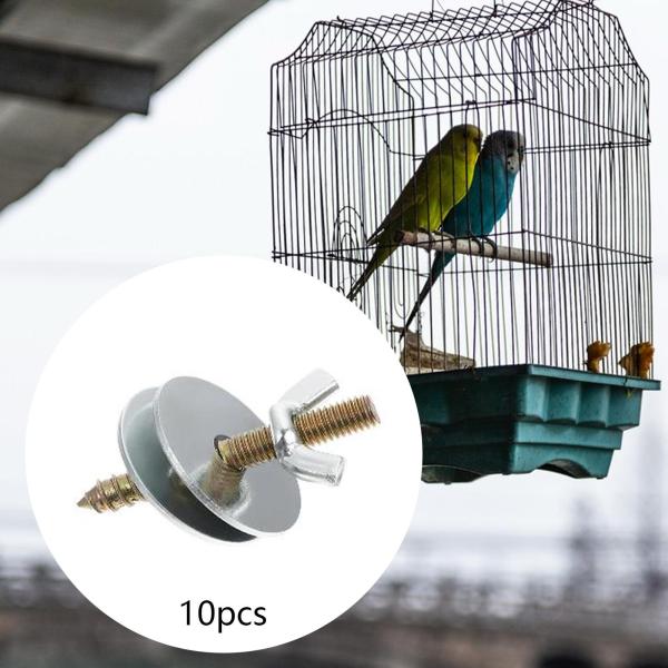鳥の止まり木を作るためのナットとネジ10個 金属製鳥かご止まり木 ネジとナット ラック オウムスタンド オウムのおもちゃ用