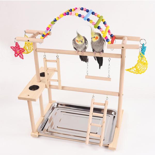 オウム鳥遊び場 オウムプレイスタンド はしご付き アクティビティセンター インコ鳥遊びスタンド セキセイインコ用鳥ジム
