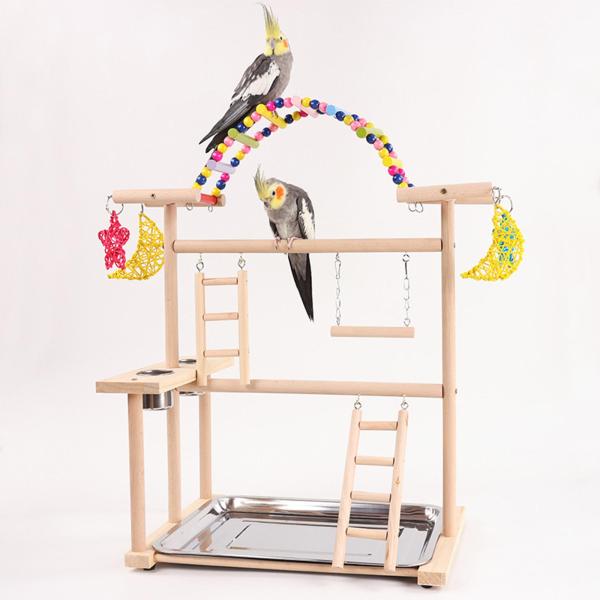 オウム鳥遊び場 オウムプレイスタンド はしご付き アクティビティセンター インコ鳥遊びスタンド セキセイインコ用鳥ジム