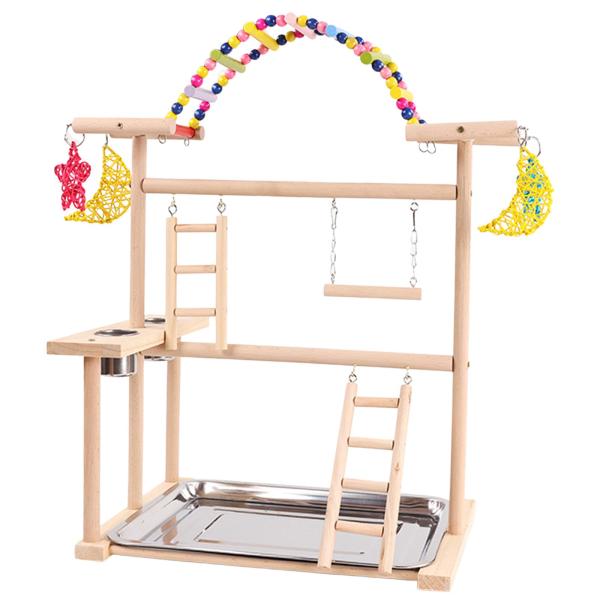 オウム鳥遊び場 オウムプレイスタンド はしご付き アクティビティセンター インコ鳥遊びスタンド セキセイインコ用鳥ジム