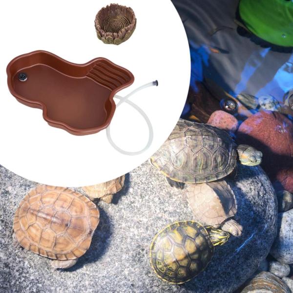 爬虫類用給水ボウル 装飾用 フトアゴヒゲトカゲ カエル ペット用品 排水機能付き