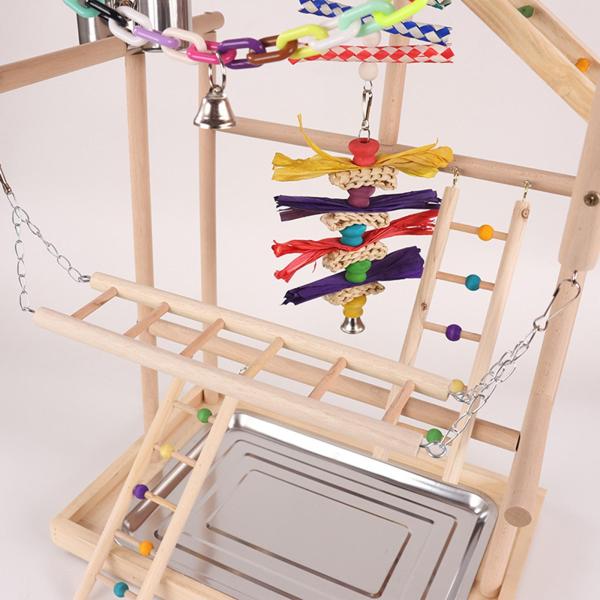 オウムの鳥の遊び場 鳥のジム アクティビティセンター 運動玩具 オウムのプレイスタンド 木製パーチスタンド セキセイインコ コニュア オカメインコ用