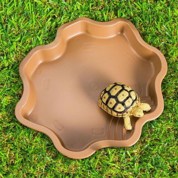 爬虫類用ウォーターディッシュ タートルバス カメ用ウォーターバスボウル タートル用 アーシーイエロー