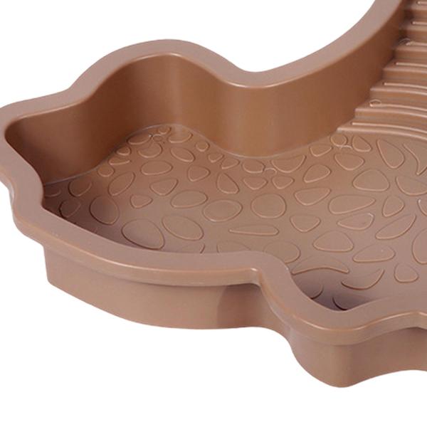 茶色 黄色 爬虫類用水浴び皿 爬虫類用入浴プール 爬虫類用バスボウル ラダー