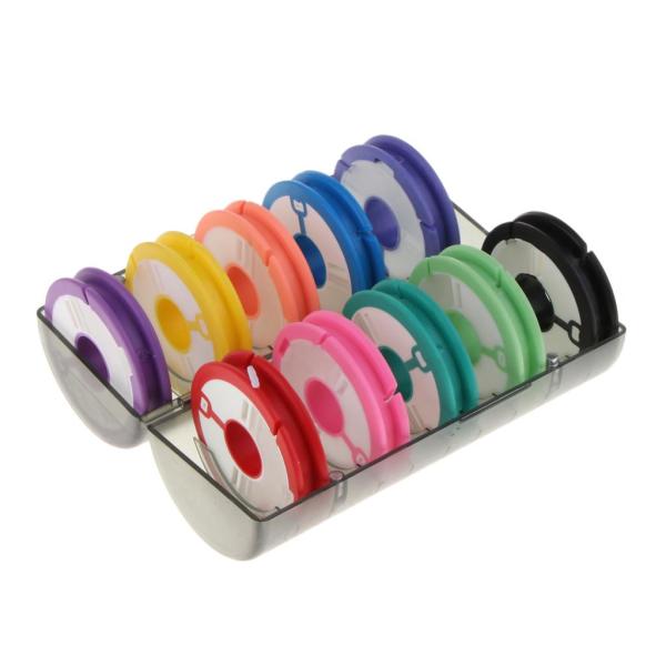 釣り糸スプール 糸卷き 丸型 楕円ボビン まく 収納ケース付 10個セット