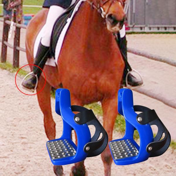 セーフティーブルーに乗るための5色のホーススターラップステンレス軽量乗馬