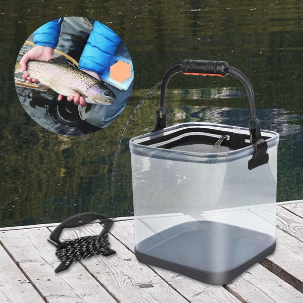 小さい 釣りバケツ 釣りバケツ透明EVA折りたたみ可能