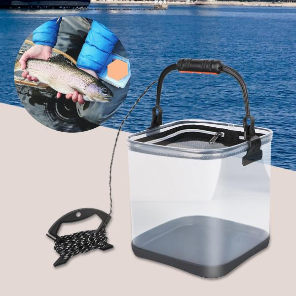 釣りバケツ 透明 EVA 水容器 釣り ガーデニング 屋外用 大