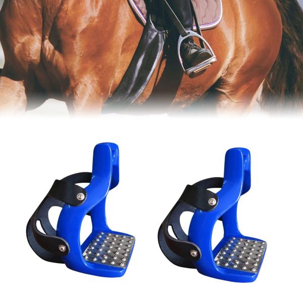 乗馬用あぶみ アルミ製 男性用 女性用 乗馬用あぶみ ブルー 2個