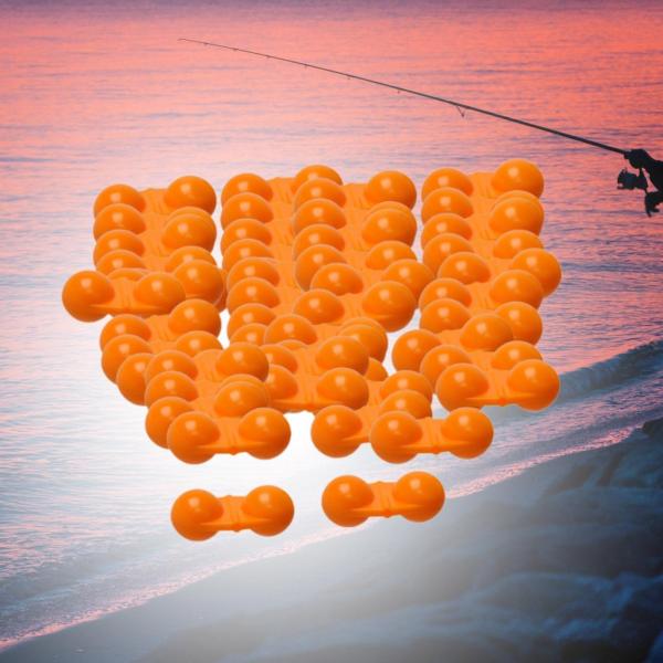 釣り用ダブルラトルビーズ 軽量 淡水 アウトドア 釣り用 オレンジ 50個