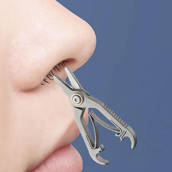 チタン合金鼻毛はさみ、手動ヒゲトリマー、携帯便利なメイク美容ツール、ミニはさみ