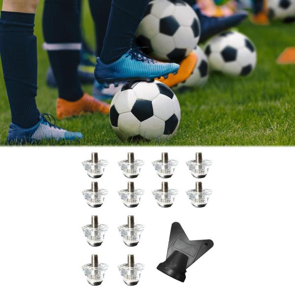 12xフットボールブートスタッド13 mm 16 mmポータブルM5サッカーシューズスパイクのネジ運動スニーカースポーツのトレーニング用レンチ