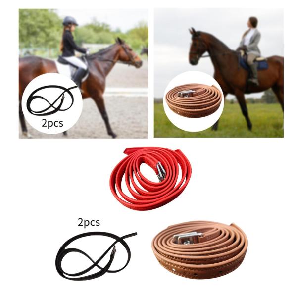 2 ピース 鐙革 ソフト 長さ 1.4 m プレミアム乗馬用具 ブラック