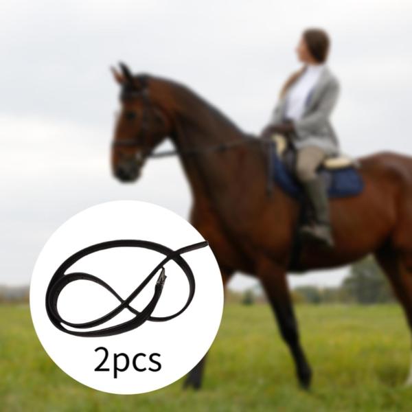 2 ピース 鐙革 ソフト 長さ 1.4 m プレミアム乗馬用具 ブラック