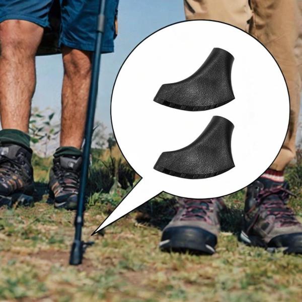 2xトレッキングポールのヒント交換用のヒントエンドパッドパッド杖ボトムエンドキャップハイキングポールキャップトレッキングケイン