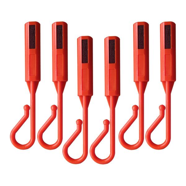 釣り竿用フックキーパー 6個入り 丈夫なプロ仕様の釣り餌ホルダー オレンジ