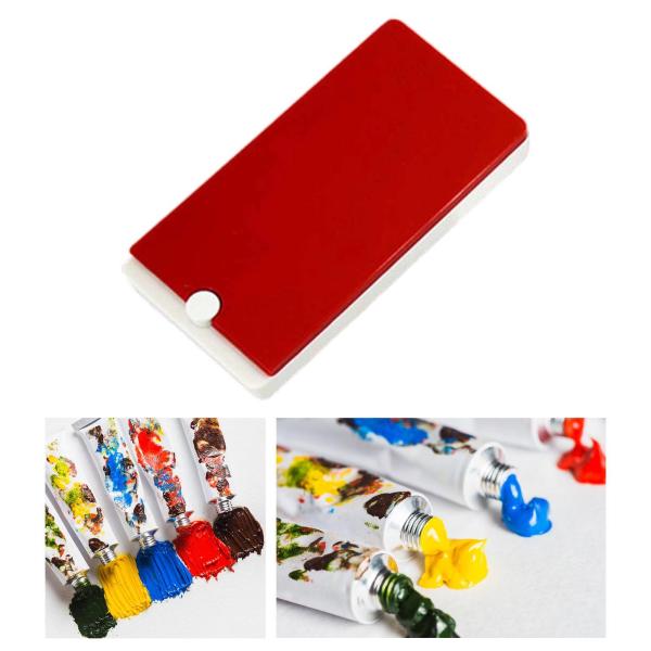 水彩パレット缶ケース 絵画用 アクリル画 戸外絵画 赤