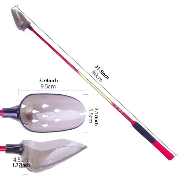 釣り巣作りスプーン 80 cm 快適なハンドル ルアースクープ 投げスプーン レッド