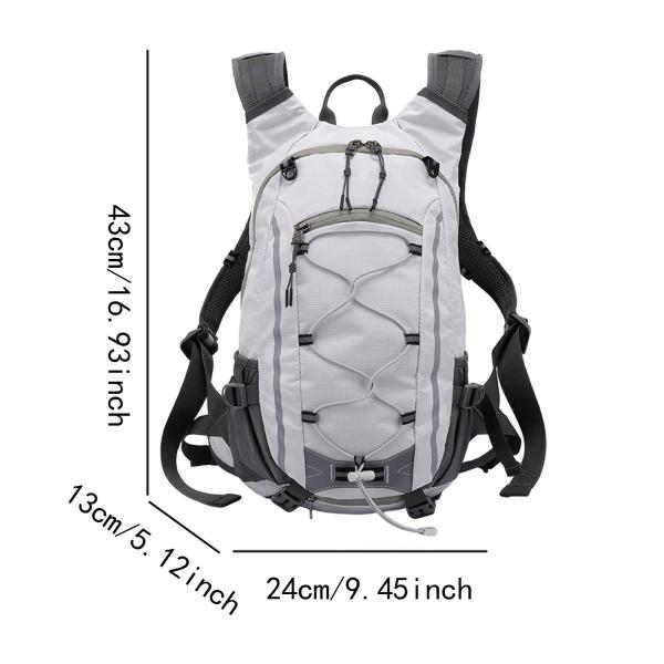 登山ハイキングバックパック 20L 多機能 旅行用 快適 グレー ホワイト