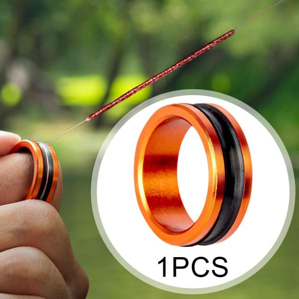 釣り糸リング 金属製 釣り糸引き ライン保護 1個 オレンジ