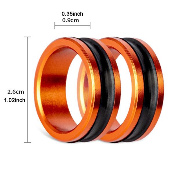 釣り糸リング 金属製 釣り糸引き ライン保護 2個 オレンジ