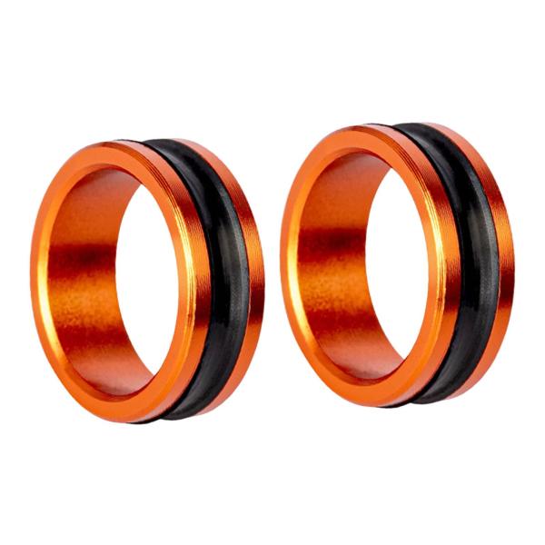 釣り糸リング 金属製 釣り糸引き ライン保護 2個 オレンジ