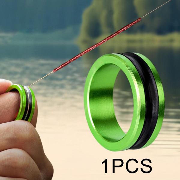 釣り糸リング 金属製 釣り糸引き ライン保護 1個 グリーン