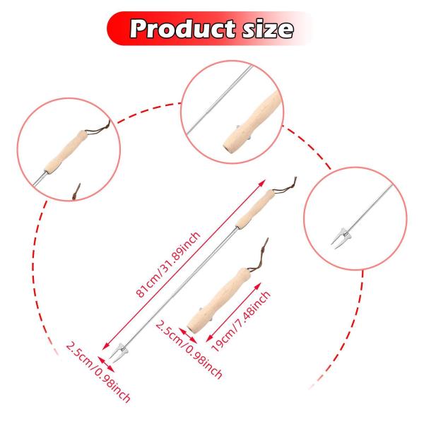 ホットドッグローストスティック チキンウィング串 伸縮式ロングステンレススチール 頑丈 ポータブル スモアスティック バーベキューフォーク
