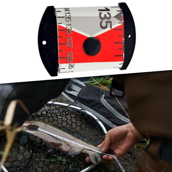 魚定規 アウトドア 釣り道具 コンパクト 魚測定テープ お父さん 初心者向け 赤