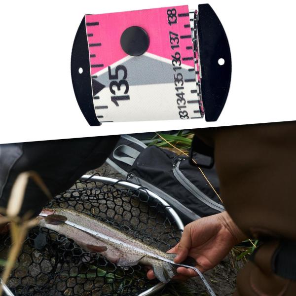 魚定規 アウトドア 釣り道具 コンパクト 魚測定テープ お父さん初心者向け ピンク