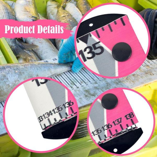 魚定規 アウトドア 釣り道具 コンパクト 魚測定テープ お父さん初心者向け ピンク