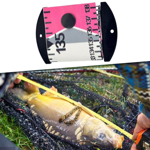 魚定規 アウトドア 釣り道具 コンパクト 魚測定テープ お父さん初心者向け ピンク