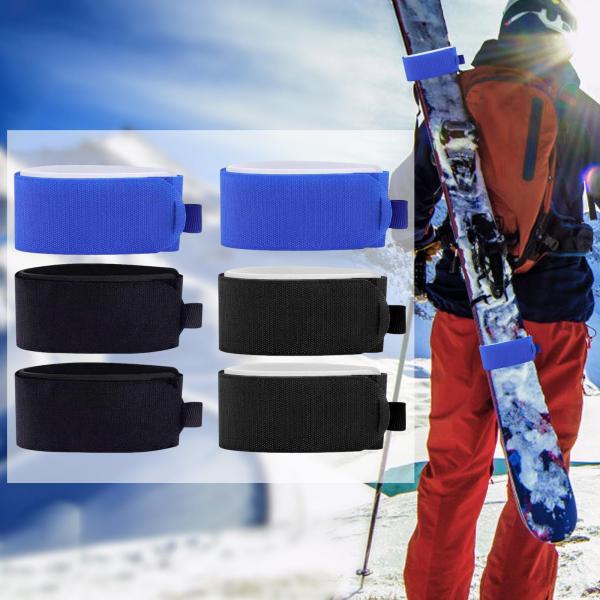 6 個 スキーストラップキャリアテープ 多目的スノーキャリアストラップ スキーアクセサリー EVAパッド付き の運搬に