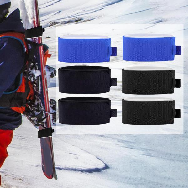 6 個 スキーストラップキャリアテープ 多目的スノーキャリアストラップ スキーアクセサリー EVAパッド付き の運搬に